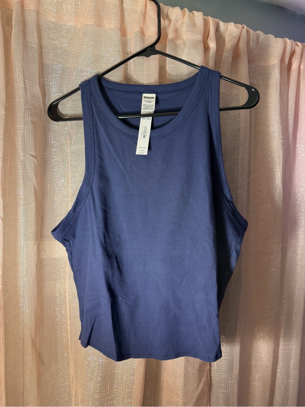 PINK Victoria's Secret Navy Ribbed Tank Top